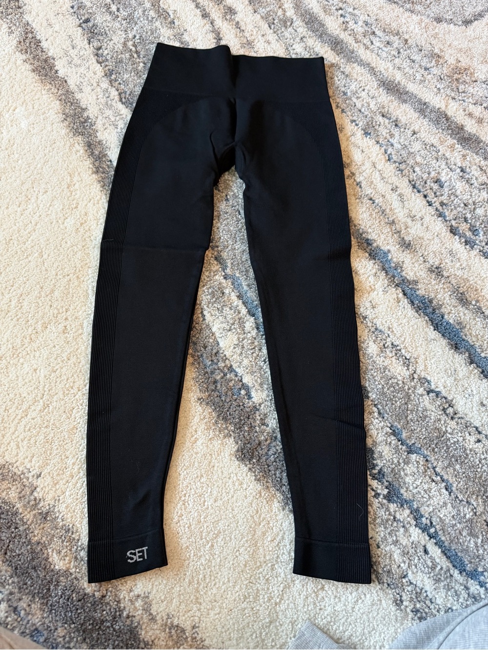 Black Ribbed Workout Pants